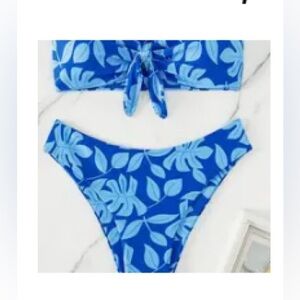 Blue two-piece bikini